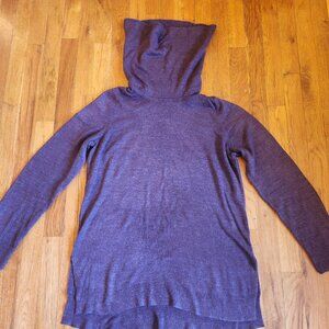 Adrienne Vittadini Purple Cowl Neck Knit Sweater Size L Great Condition